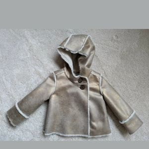 babyGAP Gold Faux-Fur Lined Hooded Coat, 12-18m